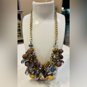 Elegant Gold and Brown Beaded Necklace